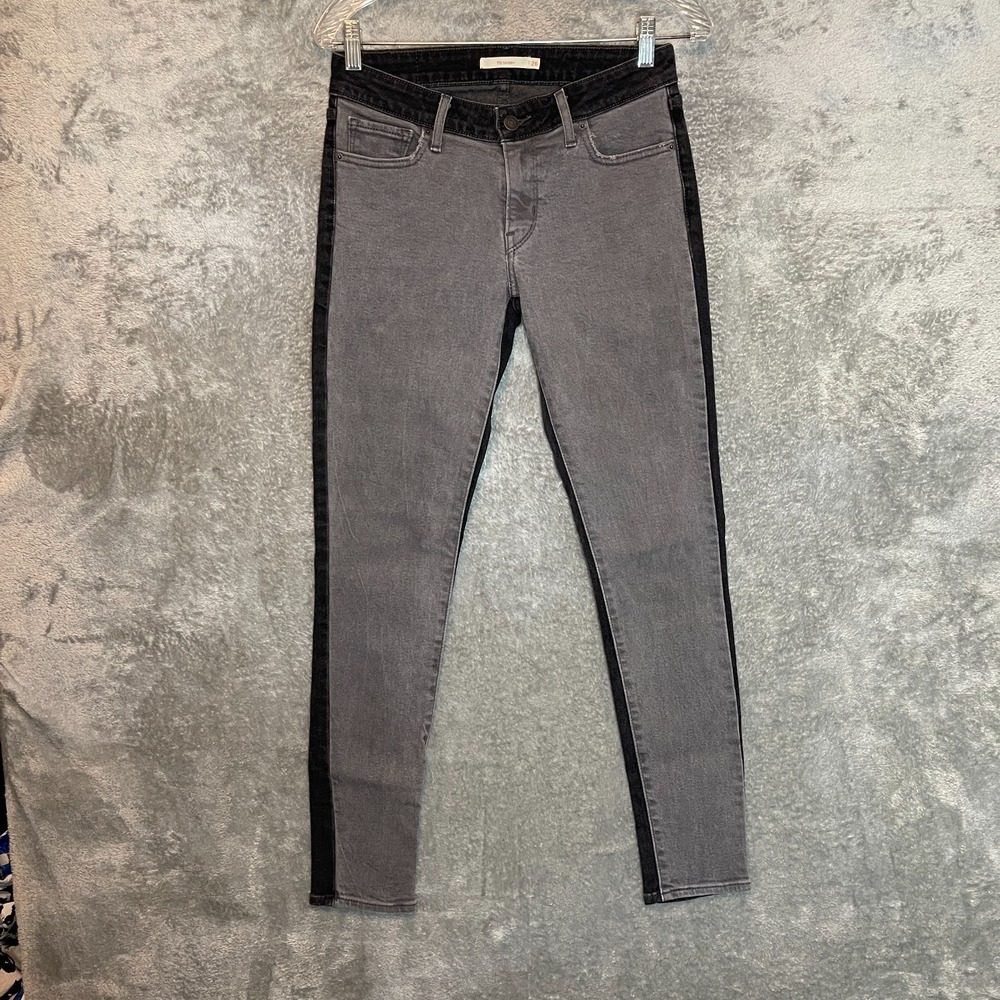 Levis 711 Women Two Tone Skinny Jeans 26 Slim Contrast Festival Edgy Rocker